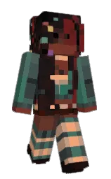 mineral green and cocoa brown Minecraft skin — Slim model — first worn by tiaisdumb