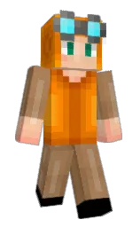 flush orange and black Minecraft skin — Classic model — first worn by ConseilDeRome