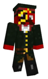 hunter green and bright red Minecraft skin — Classic model — first worn by wesley87654