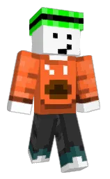 white and burning orange Minecraft skin — Classic model