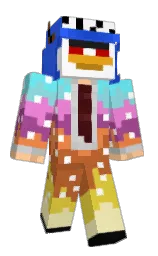 white and dodger blue Minecraft skin — Classic model — first worn by Porzell