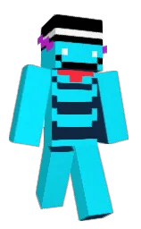 cyan / aqua and blue zodiac Minecraft skin — Classic model