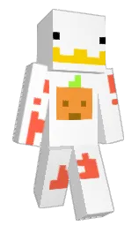 white and persimmon Minecraft skin — Slim model