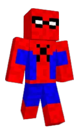 red and blue Minecraft skin — Slim model