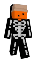 black and blaze orange Minecraft skin — Slim model — first worn by 0rangeYouGlad_