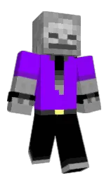 black and electric violet Minecraft skin — Classic model — first worn by Dimond2011