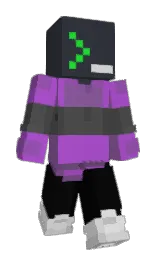 Pixeloid's Minecraft skin wearing the Purple Heart cape