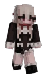 black and cod gray Minecraft skin — Slim model — first worn by ReemTheCat