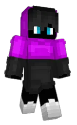 electric violet and cod gray Minecraft skin — Classic model — first worn by joekinzzz