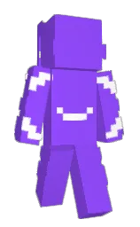 electric violet and white Minecraft skin — Slim model