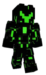 black and harlequin Minecraft skin — Classic model — first worn by Hatanor