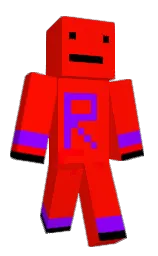 red and electric violet Minecraft skin — Classic model — first worn by renaissant