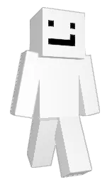 white and black Minecraft skin — Slim model — first worn by Russeford