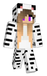 white and black Minecraft skin — Slim model