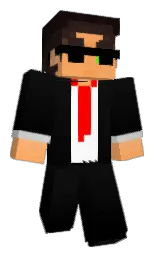 white and black Minecraft skin — Classic model — first worn by naanu_gaming