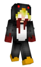 black and tundora Minecraft skin — Slim model — first worn by DinBejbVire
