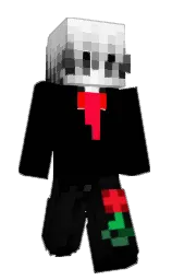 black and white Minecraft skin — Slim model