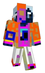 blaze orange and white Minecraft skin — Classic model