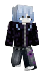 black and periwinkle gray Minecraft skin — Slim model — first worn by black22k
