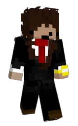 black and graphite Minecraft skin — Slim model — first worn by acel_live