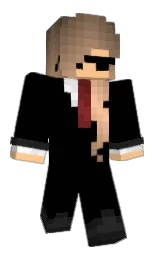 black and cod gray Minecraft skin — Slim model — first worn by kittefries