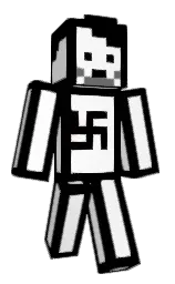 black and white Minecraft skin — Classic model — first worn by pastenomic