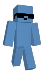 steel blue and black Minecraft skin — Classic model — first worn by UhhCloudy