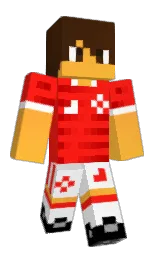 white and scarlet Minecraft skin — Classic model — first worn by victoraguero