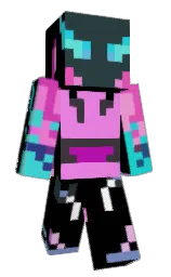black and lavender magenta Minecraft skin — Classic model