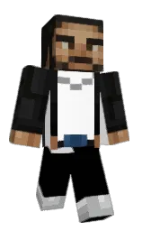 white and black Minecraft skin — Classic model — first worn by Ploidi