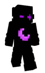 black and electric violet Minecraft skin — Classic model