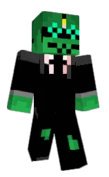 white and black Minecraft skin — Classic model — first worn by Kimchikuma