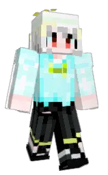 white and black Minecraft skin — Slim model