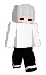 white and black Minecraft skin — Slim model