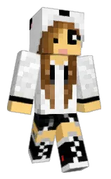 white and black Minecraft skin — Classic model — first worn by boruffa