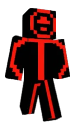 black and scarlet Minecraft skin — Classic model — first worn by Wutschii