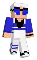 persian blue and white Minecraft skin — Classic model — first worn by destyxzPRIME