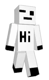 white and black Minecraft skin — Classic model — first worn by Badassbando