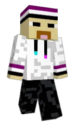 white and black Minecraft skin — Classic model