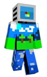 cobalt and green Minecraft skin — Classic model