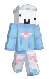 white and jordy blue Minecraft skin — Slim model — first worn by EggyQwQ