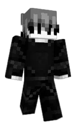 black and cod gray Minecraft skin — Slim model — first worn by IAteMyCrocodile