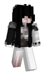 black and white Minecraft skin — Slim model — first worn by sfigata