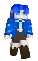 science blue and cobalt Minecraft skin — Slim model — first worn by iridescentis