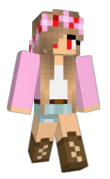 lavender pink and peach orange Minecraft skin — Classic model — first worn by MoxieMouse24
