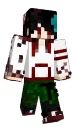 white and black Minecraft skin — Classic model — first worn by ByakuOuO
