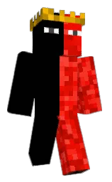 black and red Minecraft skin — Classic model