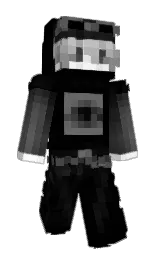 black and cod gray Minecraft skin — Slim model — first worn by Fvax
