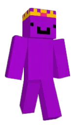 electric violet and amber Minecraft skin — Classic model