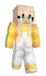white and mustard Minecraft skin — Slim model — first worn by iMinkle